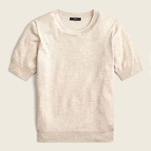 J. Crew Short-sleeve silk-blend crewneck sweater